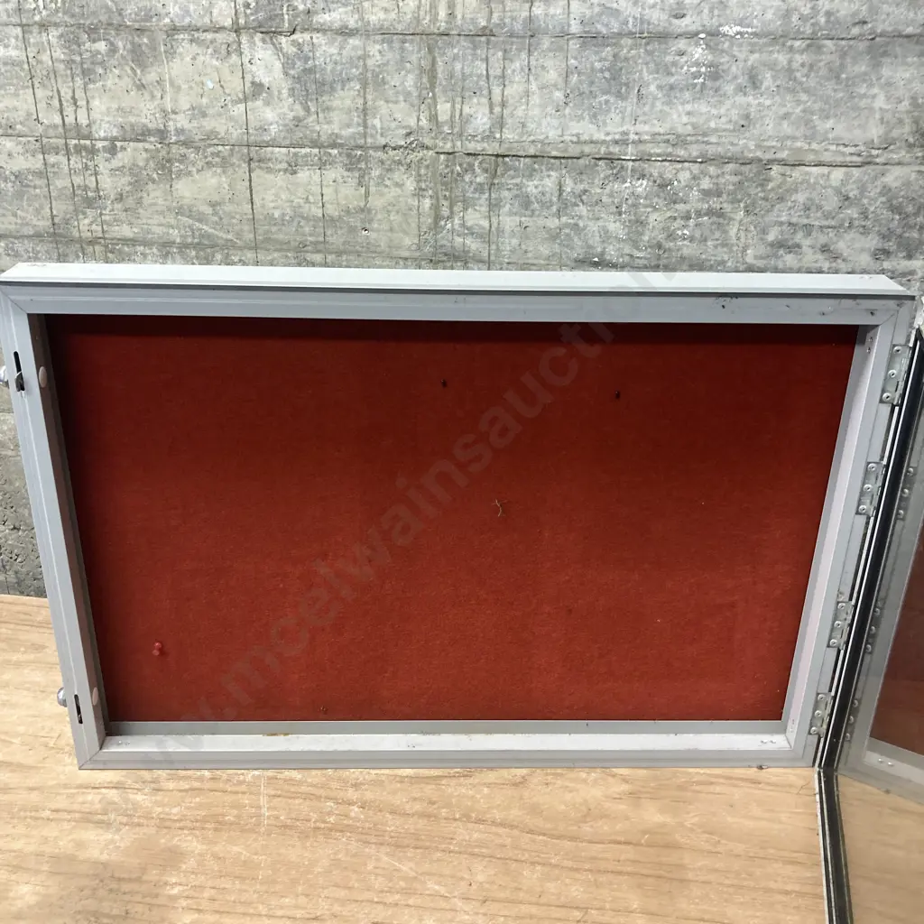 Wall Mount Glass Fronted Display Case / Notice Board, Hinged, Lockable (No Keys). H60 W90 D10cm Image 1++